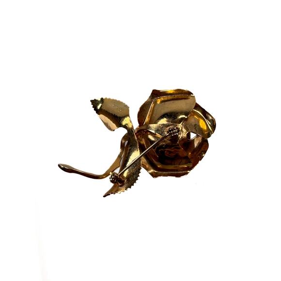 Vintage Jewelry - Brooch - Cerrito Original Gold Tone Rose Pin Brooch - 1981 - Picture 6 of 6